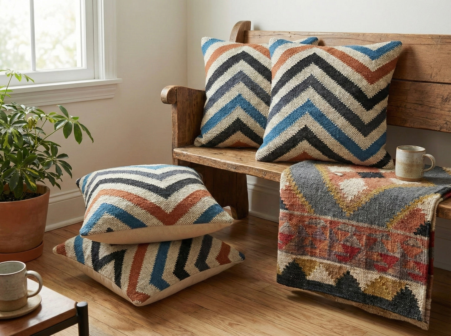 Jute Cushion Cover- Natural Cushion cover (Stepwell Collection)