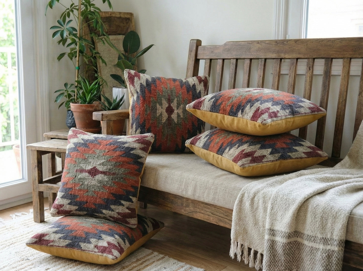 Jute Cushion Cover- Natural Cushion cover (Stepwell Collection)