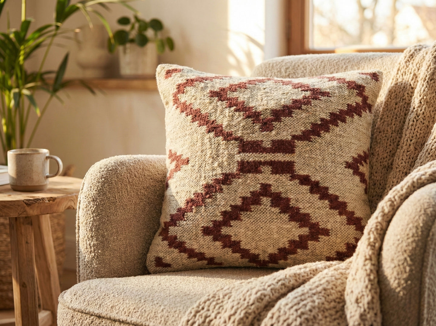 Jute Cushion Cover- Natural Cushion cover (Stepwell Collection)