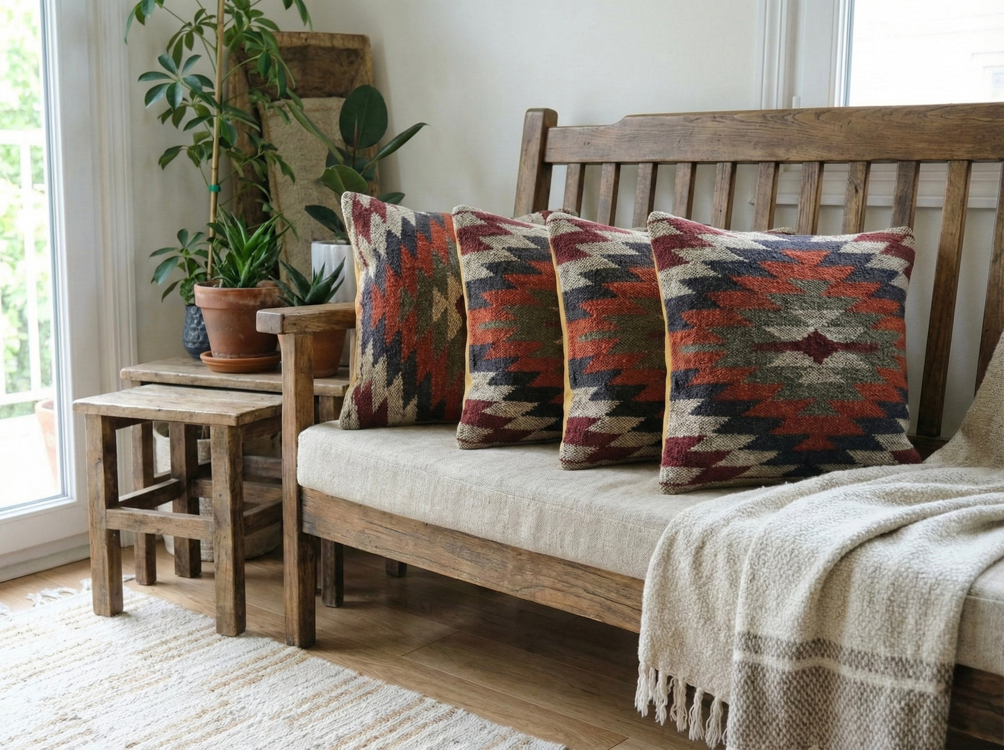 Jute Cushion Cover- Natural Cushion cover (Stepwell Collection)