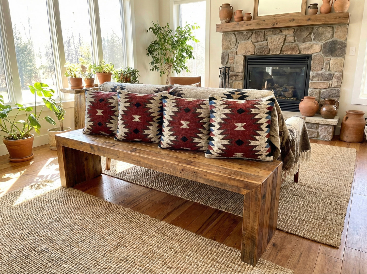 Jute Cushion Cover- Natural Cushion cover (Stepwell Collection)