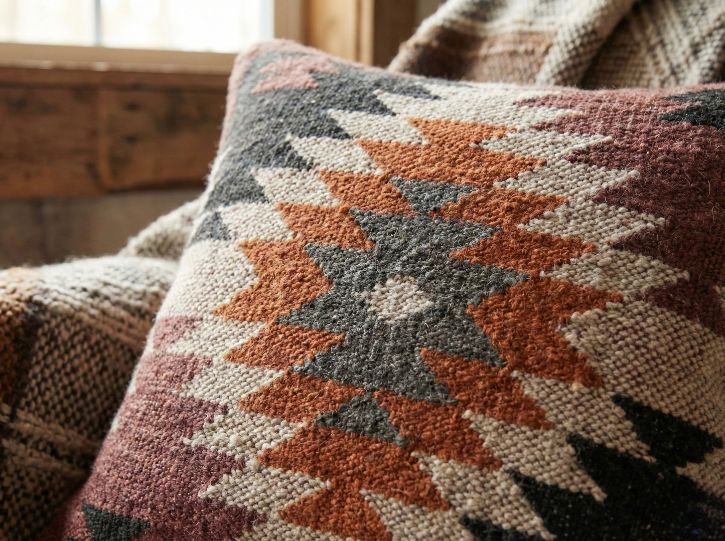 Jute Pillow Cover- Natural Cushion cover (Stepwell Collection)