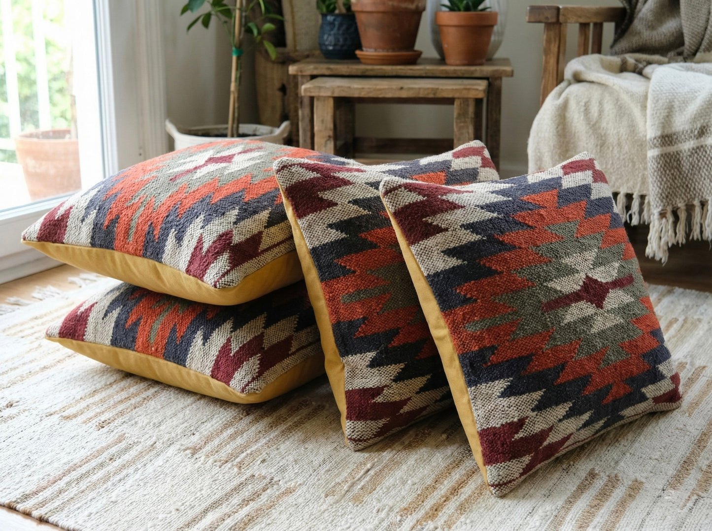 Jute Cushion Cover- Natural Cushion cover (Stepwell Collection)