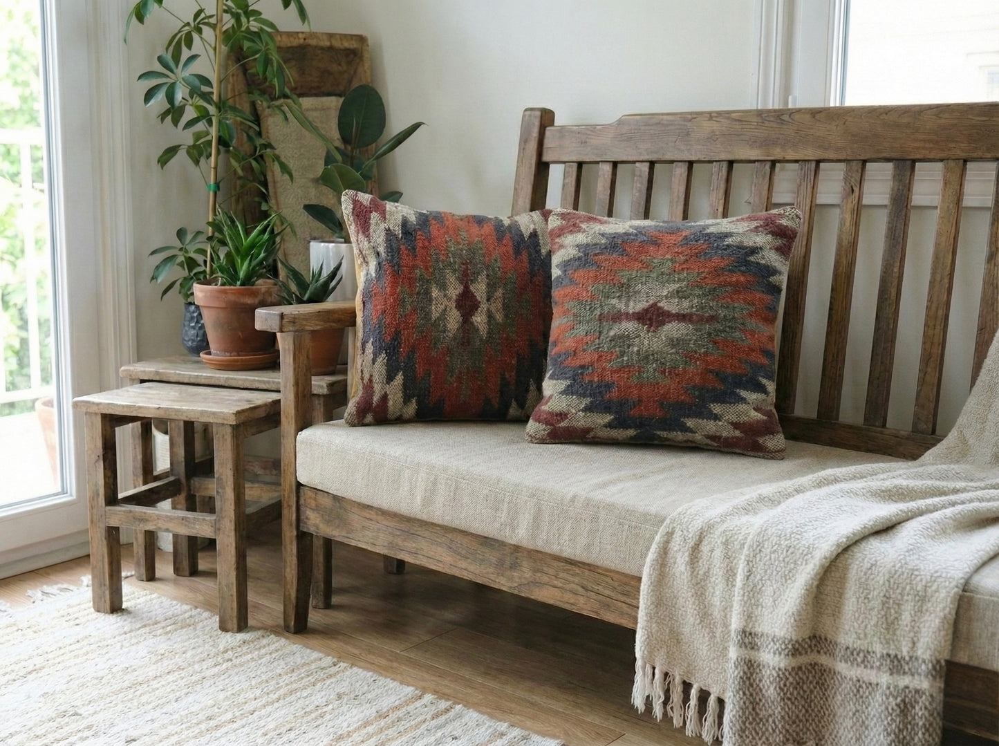 Jute Cushion Cover- Natural Cushion cover (Stepwell Collection)
