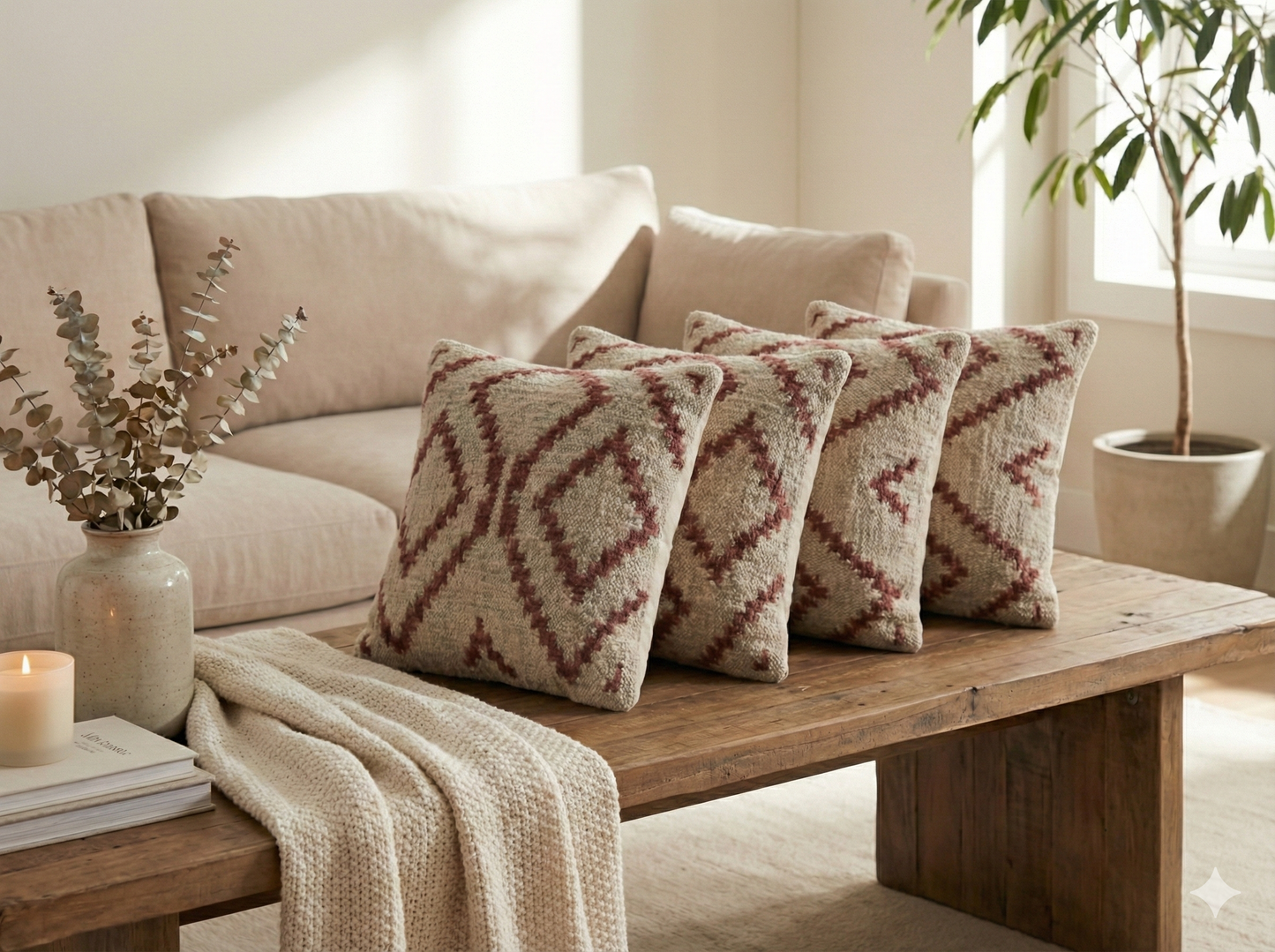 Jute Cushion Cover- Natural Cushion cover (Stepwell Collection)