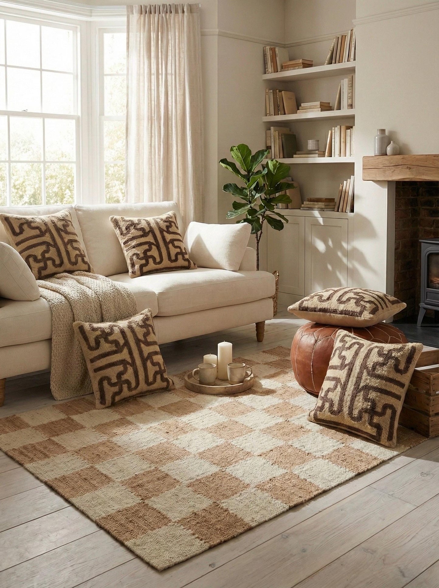 Jute cushion cover