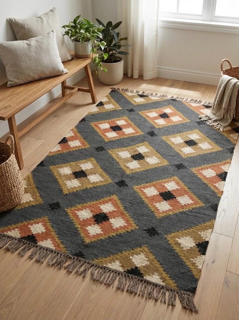 Handmade boho rug