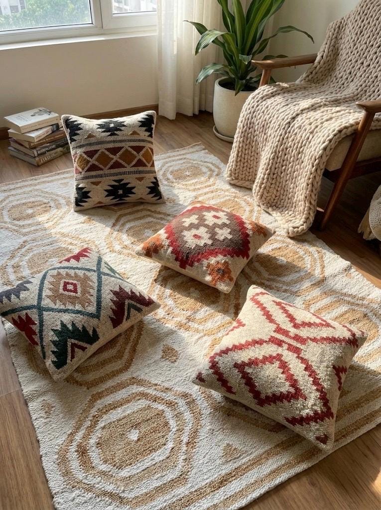 Jute cushion cover